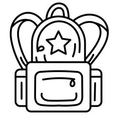 Wall Mural - backpack line icon
