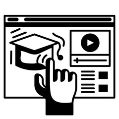Wall Mural - elearning glyph icon