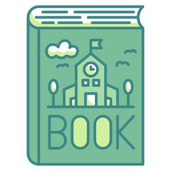 Wall Mural - book blue line icon