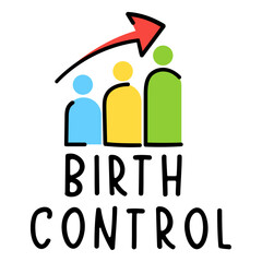 Canvas Print - Flat doodle control population icon