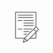 © fanisa - Illustration of pencil with paper icon. Document with pen icon in flat style. Notepad vector illustration on white isolated background. Office stationery business concept.