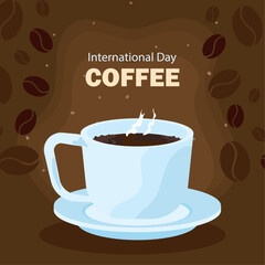 Canvas Print - international coffee day poster