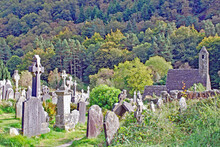 An Ancient Cemetery Lies In The Churchyard Next O St. Kevin's Church.