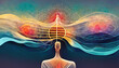 Yoga and Sound healing therapy and meditation ,uses aspects of music to improve health and well being. generative ai