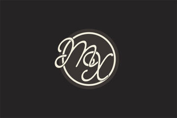 Initial letter MX monogram logo with simple and creative cirle line design ideas