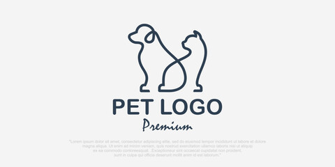 Canvas Print - Pet logo design with creative line style