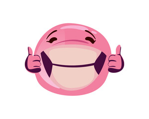 Sticker - flat pink smile emoji