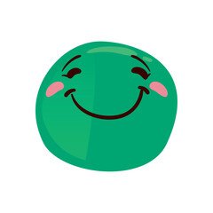 Wall Mural - flat green smile emoji