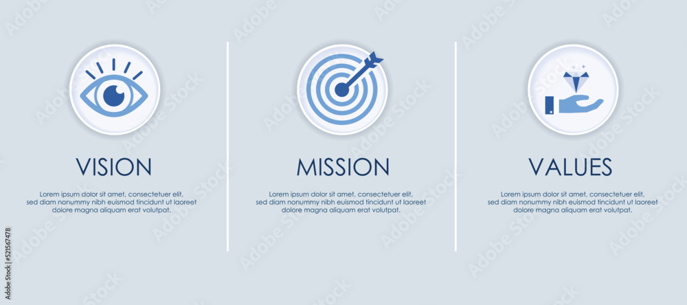 Vision Mission Values icon set Stock Vector | Adobe Stock