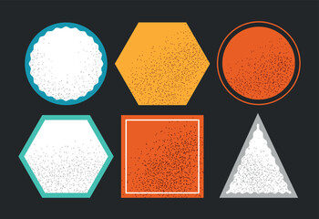 Wall Mural - various colorful geometric figures. set of stamps, triangle, square, circle and polygon. collection 
