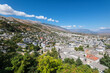 Cityscape of the Old Town of Gjirokaster located on the hills, Albania