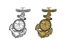 United State Marine Corps Eagle Globe And Anchor Ega Design Illustration Vector Eps Format , Suitable For Your Design Needs, Logo, Illustration, Animation, Etc.