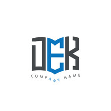 DEK Letter Book Shape Logo Design On White Background With Black And Blue Colour. DEK Creative Initials Letter Logo Concept. DEK Letter Design.
