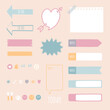 © buzstop - set of cute doodle text box planner with icon sticker, speech bubble balloon, flat design, vector, illustration