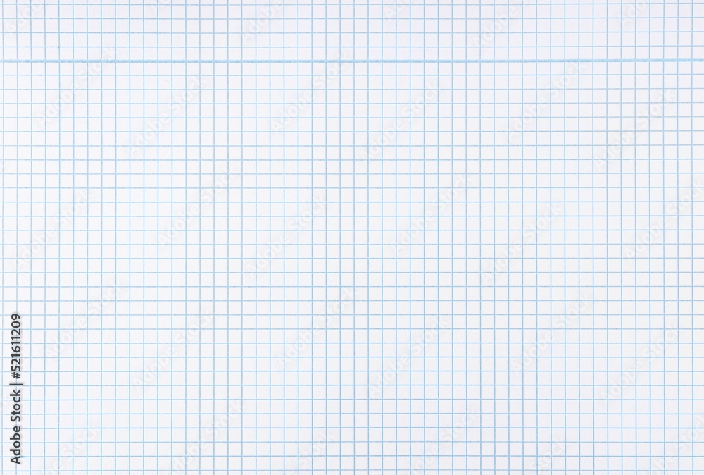 Blank Graph paper sheet background. Grid paper texture with blue ...