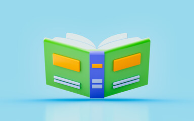 Wall Mural - book sign 3d render concept for education note office document diary school textbook