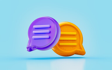 Wall Mural - message chat sign 3d render concept for live conversation in social media website mobile
