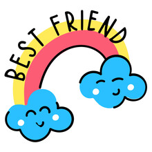 Get This Eye Catchy Flat Sticker Of True Friendship