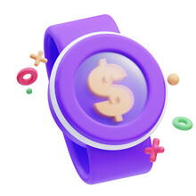 Business Icon, Time Is Money, 3d Illustration