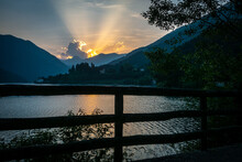  The Amazing Sunset Over The Lake Ledro In Italy In Late Evening