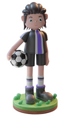 3D Rendering Concept Illustration of football player characters, used for web, app, infographic, etc