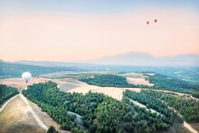 Hot Air Balloon Trip Over White Mountain, Pamukkale, Turkey