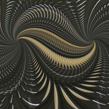 Complex Design 3D Spiral Structure In Dark And Light Brown Beige On A Grey Background