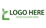 Fototapeta Sypialnia - Green Color Letter L Nature Eco Leaf Logo Design