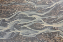 Aerial View Of Abstract Water Formation At Holtsos Lake, Iceland.