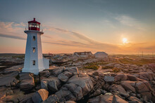 Lighthouse Sunset Colours - Nova Scotia Canada