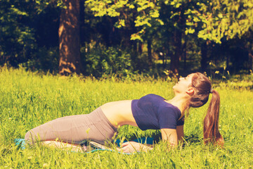 Woman exercising in park