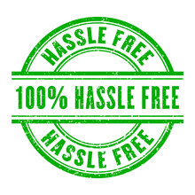 Hassle free vector stamp isolated on white background, no problems 100 guaranteed