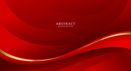 Wall Mural - Abstract luxury red and gold background modern concept vector art