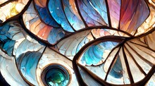 Worms Eye View Of Spiral Stained Glass Decors Through 