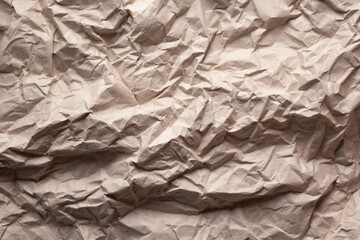 Canvas Print - Crumpled parcel paper background texture copy space