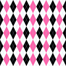 Argyle Pink Black Pattern Seamless