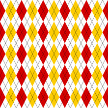 Argyle Yellow Red Pattern Seamless Design