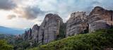 Fototapeta Desenie - Meteora Greece. Varlaam Holy Monastery building on top of rock