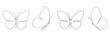 © Віталій Баріда - Butterfly continuous one line  drawing set. Linear art butterfly flying collection. Vector isolated on white.