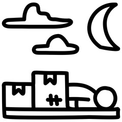 Wall Mural - handdrawn sleeping icon