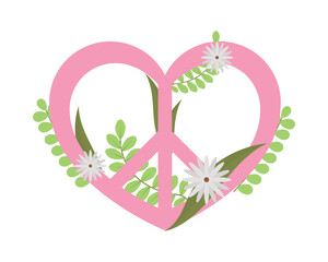 Poster - heart peace symbol