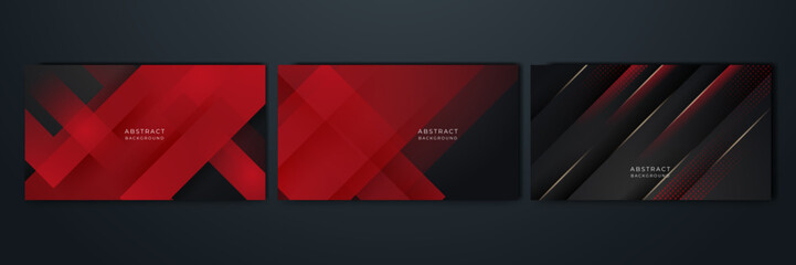 Wall Mural - Black and red abstract background. Abstract black grey metallic overlap red light hexagon mesh design modern luxury futuristic technology background vector illustration.