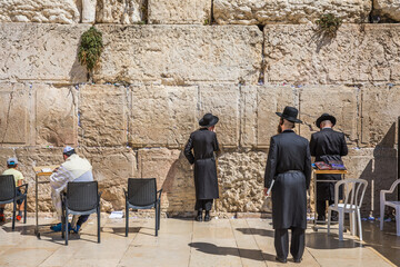 Poster - Jews praying at the West Wall in Jerusalem, Israel