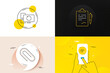 Minimal set of Clipboard, Paper clip and Quick tips line icons. Phone screen, Quote banners. Recovery computer icons. For web development. Agreement contract, Attach paperclip, Helpful tricks. Vector