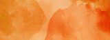 Fototapeta Na sufit - Orange watercolor background texture, blotches of watercolor paint, textured autumn or fall paper, light orange watercolor wash with abstract blob design
