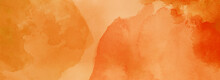 Orange Watercolor Background Texture, Blotches Of Watercolor Paint, Textured Autumn Or Fall Paper, Light Orange Watercolor Wash With Abstract Blob Design