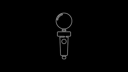 Sticker - White line Joystick for arcade machine icon isolated on black background. Joystick gamepad. 4K Video motion graphic animation