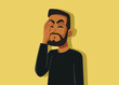 Stressed Guy Making a Face Palm Gesture Vector illustration. Ashamed man feeling awkward and embarrassed
