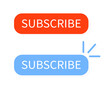 Red and blue subscribe button. Vector illustration