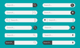 Fototapeta Przestrzenne - Search bar for ui design. Set of search boxes ui template. Editable stroke. Vector illustration. EPS 10.